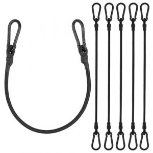 Tendeurs Elastique,Sandow Elastique 60CM Pack de 6 Tendeurs Robustes de 8 mm de Diamètre avec Mousqueton,Tendeur Crochet Noir. (Little Tiger store, neuf)