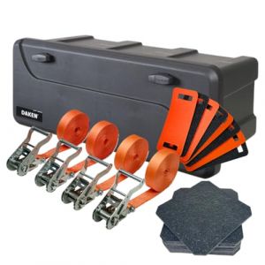 LOADCARE Arrimage des charges pour voitures, camionnettes, remorque avec bo&icirc;te de transport &eacute;tanche &agrave; la sangle de remorque avec accessoires 750x300x355 (Avec sangles orange, protection des bords + (LoadCare, neuf)