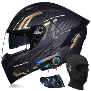 ACLFFSHOP Bluetooth Modulable Casque Moto Homologu&eacute; ECE, Flip Up Casque Adulte Moto avec Double Visi&egrave;re pour Anti-Collision Casque Scooter Casque Integral Modulable pour Homme Femme M~XXL (GXPgxp, neuf)