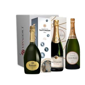 Coffret Champagne Prestige Vinaddict - Ruinart, Taittinger, Laurent Perrier - 3x75cl (Vinaddict, neuf)