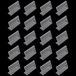 Keboyoe 20 Pièces Acrylique Transparent éTiquettes Mini Affichage Du Signe Porte Cartes L-Typ Porte-éTiquette En Plastique pour Les Bureaux à Domicile, Les éColes, Les Centres Commerciaux 6*4.2 cm (Yingcen, neuf)