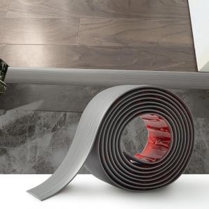 2M Bande de Seuil Barre de Seuil Auto-adhésive PVC Barres de Transition de Seuil Bande de Transition Sol pour Les Espaces Entre les Carreaux,les Sols en Bois, 4cm Grain de Bois Gris (ZYDZ-eu, neuf)