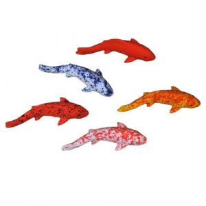 Xusxes 5 Pi&egrave;ces Faux Poisson Aquarium Qui Nage Poissons Flottants en C&eacute;ramique pour Aquarium Poisson Bain Qui Nage Poissons Koi Poissons Artificiels Poisson Rouge Flottant Mod&egrave;le (Wdytrn, neuf)