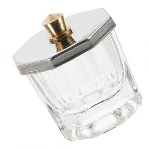 VALICLUD Coupe &agrave; Ongles Verre Avec Couvercle M&eacute;tallique Godet Pour Vernis &agrave; Ongles Et Pot De Manucure (SHUI LIAO, neuf)