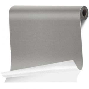 Patch de Réparation en Cuir Auto-adhésif, 90x200cm Simili Cuir Autocollant pour Canapé, Kit Reparation Simili Cuir pour Meubles, Sièges de Voiture, Chaise de Bureau, Siège de Bateau, Gris (Cahomo, neuf)