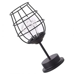 JITEM Lampe de Chevet Led sans fil lampe de table en métal verre à vin/bouteille de vin lampe de chevet industrielle en fer forgé lampe de bureau moderne décoration de la maison Bureau (HUIHUICONG, neuf)