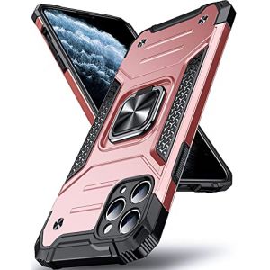 DASFOND Coque Compatible avec iPhone 11 Pro 5.8'', Housse de Protection Antichoc de Qualit&eacute; Militaire, Etui avec Anneau M&eacute;tallique Rotatif &agrave; 360 Degr&eacute;s[Support Magn&eacute;tique], Or Rose (RXCFY, neuf)