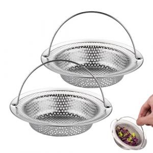 2 Pi&egrave;ces Filtre &Eacute;vier Cuisine en Acier Inoxydable Grille Evier Cuisine Bouchon d'&eacute;vier avec Poign&eacute;e Relevable Cr&eacute;pine de Vidange d&rsquo;&eacute;vier Protection Contre Le Blocage Diam&egrave;tre Diam&egrave;tre 8cm Hauteur 2cm (LiShenWen, neuf)
