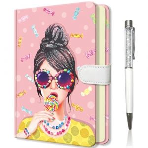 DWIYITTN Journal Intime Fille, 192 Pages Ligné Carnet Secret Fille 19x13,5cm Carnet de Notes avec Stylo Carnet Enfant Cadeaux pour les filles 6 8 10 12 Voyages Anniversaire, Bonbons (Xinhua Hongda, neuf)