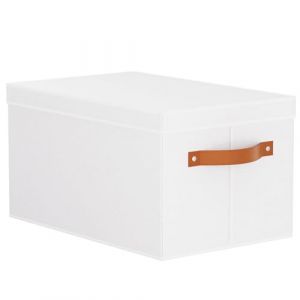YheenLf 1 Pièces Boite de Rangement avec Couvercle Dressing, Paniers Pliables, Boîte en Tissu avec 2 Poignée, Casier Vetement pour Chambre à Coucher, Salon, Armoire, 33x23x18cm, Blanc (YheenLf, neuf)
