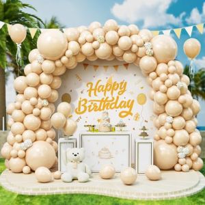 Roxistar 143 pcs Ballons Abricot Ballon en Latex Différentes Tailles Kit de Guirlande Ballon Beige Nude Rétro pour Femmes Filles Fête d'Anniversaire Baptême Mariage Douche de Bébé Baby Shower Décor (YANKUADE, neuf)