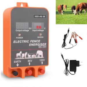 10 KM Cloture Electrique pour Animaux,Puissante 2J electrificateur de cloture,electrificateur secteur Pour ÉLevage D'Animaux Cheval Vache Moutons,Pour ferme jardin pâturage (Bleu Clôture électrique F) (YYYuYong, neuf)