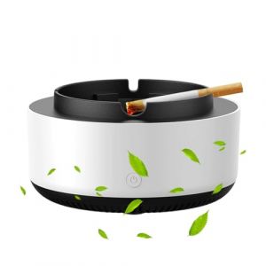2 En 1 Cendrier Avec Purificateur d'Air,Cendrier Électronique Intelligent Anti Odeur,Cendrier Aspirateur De Fumée,Cendrier Sans Fumée Multifonctions Portable (QANEASS, neuf)