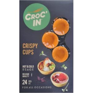 CROC’IN – Coupelles à Garnir Orange – Fond de Tarte Pour Pâtisserie ou Apéritif – Confection Artisanale & Vegan – 24 pièces (FOOD N'JOY, neuf)