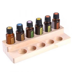 Présentoir d'huiles essentielles |. Support de parfum en bois à 2 niveaux, organisateur d'huiles de décoration de maison pour bureau d'étagère (junhewee, neuf)