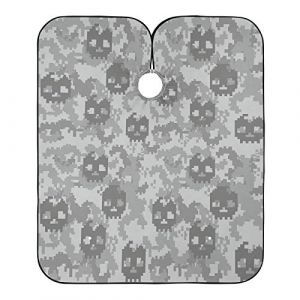 Camouflage T&ecirc;te De Mort En Pixels Cape De Coupe Antistatique Blouse Coiffeur Anti-Taches Robe De Coiffure Pour Barber Barbiers Salon 140X168Cm (guangzhouhongchenmaoyishanghanggerenduzi, neuf)