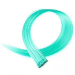 Extensions de cheveux synthétiques longues et lisses avec clips, postiches résistantes à la chaleur, noires, colorées, pour femmes, pourpre 50 cm (guangzhouliyeshangmaoyouxiangongsi 85244, neuf)
