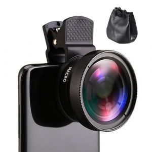 DONOONIS Objectif Smartphone 2 en 1, Macro 12,5x et Grand Angle 0,45x, Compatible avec la plupart des smartphones et tablettes, Aluminium et Verre Optique de Haute Qualité (Cute Coral limited, neuf)