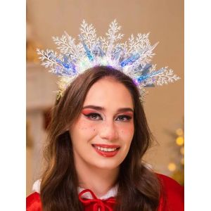 IYOU Serre tete Noel Bandeau Lumineux Forme Flocon Neige Cerceau à Cheveux Glaçon Bleu Les feuilles Accessoires de cheveux Noël Festival pour Femmes (Deeping, neuf)