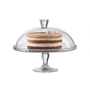 Pasabahce Présentoir à gâteaux et tartes en verre sur pied, Blanc, taille unique (Der-Porzellan-Laden, neuf)