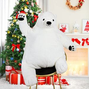 SNOWOLF Jumbo émulation 100cm Ours Jouet Peluche Animal Peluche poupée pour la décoration de la Maison géant emmailloté Ours en Peluche Valentine Cadeau d'anniversaire (100cm, Blanc) (SNOWOLF Store, neuf)