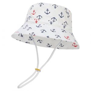 MASOCIO Chapeau Soleil Bebe Enfant Fille Garcon Bob Bébé Garçon Chapeau Ete Réglable Taille 54 Âge 2 3 4 5 6 Ans Blanc (Ortego, neuf)