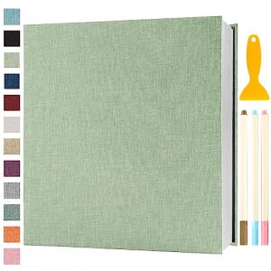 Album Photo Adhesif Vierge 33x32 CM Classeur Photo Livre Photo Personnalisable Scrapbook de Classe Mariage Livre D'or Enfant Bebe DIY Carte Postale, 120 Pages Vert Herbe (Semfalbuums, neuf)