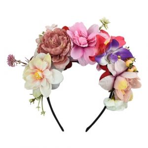 iSpchen,Style De Forêt Accessoires De Fleurs Mariée Vacances Serre-tête,caoutchouc rouge (ZARAUE, neuf)