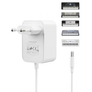 RENGOGA 12V/2A Chargeur pour Clavier Yamaha Adaptateur Secteur d’Alimentation pour PA-130a PA-130b PA-150b P45 PA-3b PA-3c PA-5d PSR-210 PSR-78 P125 E373 Piano électronique 24W 1.5M-Blanc (RENGOGA, neuf)