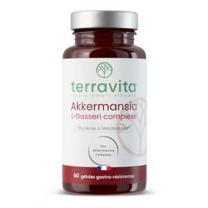Akkermansia MucT&reg; 30 Milliards + L. Gasseri 10 Milliards | Avec Vitamine B1 et Chrome | R&eacute;gulation Glyc&eacute;mie + Digestion + Sati&eacute;t&eacute; | 60 G&eacute;lules | Made in France | Terravita (Laboratoire Terravita, neuf)