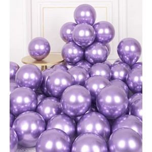 AULE Ballon Violet M&eacute;tallique H&eacute;lium: 50 Pi&egrave;ces Petit Ballons Anniversaire 5 Pouces Violette Mini Ballons de Baudruche Violet Ballon Gonflable D&eacute;coration Mariage Bachelorette Party Halloween (AULE Balloon-EU, neuf)
