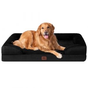 EHEYCIGA Panier Chien Grande Taille XXL Orthopedique, Memoire de Forme Lit pour Chien Dehoussable Lavable, Canapé Chiens Imperméable, Noir (EHEYCIGA EU, neuf)