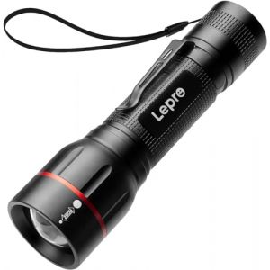 Lepro Lampe Torche LED, LE2050 Lampe de Poche Ultra Puissante, 5 Modes D'éclairage, Zoomable, IPX4 Étanche, Longue Durée pour Enfant Camping Randonnée Pêche Bricolage Urgence Coupure de Courant (Lepro FR, neuf)