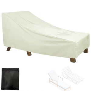 Housse de Protection Chaise Longue de Exterieur , B&acirc;che pour Bain de Soleil Jardin Imperm&eacute;able, 210D Oxford Couverture de Housse pour Transat pour Patio avec Corde(Size:208*76*41/79cm,Color:Beige) (dingzhuanbaihuo(品牌已备 跟卖必投), neuf)