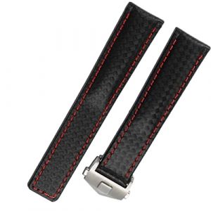 FOUUA Bracelet de Montre Noir Brun Bracelet de Montre en Cuir Véritable Façon Crocodile 19mm 20mm 22mm Compatible avec Les Montres Tag Heuer (NUCCE, neuf)