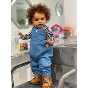Anano Poupée Reborn Fille Grande Pippa Noire 70cm - Poupée Bébé Afro-Américaine Biraciale Réaliste Faite Main - Cheveux Bouclés - comme Un Vrai Bébé pour Enfants 3+ Ans (Shunao-Toys, neuf)