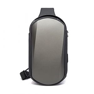 FANDARE Sac Poitrine Affaires Sacs de Bandoulière Sacoche avec USB Sac d'Epaule pour Homme Voyage Vélo Camping Excursion Impermeable Style de Voiture de Sport Grande Capacité Sac a Dos Gris (OÜ HULGY, neuf)