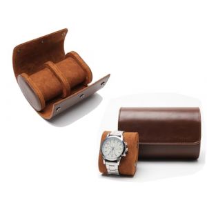 TINGSING &Eacute;tui de Voyage pour Montres,Bo&icirc;te &agrave; Montres Portable avec Oreiller Amovible Rangement Montre Homme Femme Ecrins pour Montres Coffret Bijoux Bracelets Cadeau No&euml;l Anniversaire,2 Fentes,Brun (MingFM, neuf)