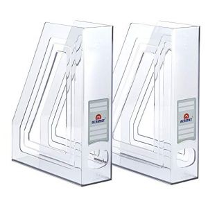 Acrimet Porte-Revues, Support Durable, Organisateur pour Dossiers pour Bureau (Plastique) (Couleur Transparent Cristal) (Lot de 2) (Easy 2 Buy Distributors, neuf)