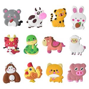 XUZOPIM 12 Pièces Aimants Pour Réfrigérateur Animaux Aimants De Réfrigérateur Amusants 3D Cartoon Aimants De Réfrigérateur Applicable À Maison, École, Bureau (ZHAO  XINWEI uk shop, neuf)