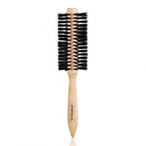 TITANIA Brosse ronde en bois, cheveux naturels, 1 pièce (1 x 43 g) (TITANIA Shop, neuf)