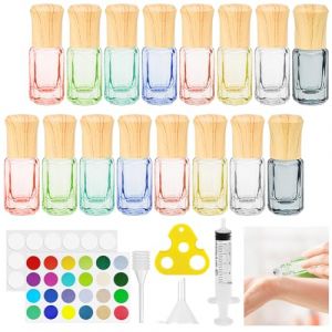 Bohoray 16pcs Flacon Roll on Vide, 3ml Flacon Huile Essentielle Vide, Roll on Huile Essentielle Vide avec Bille en Acier Inoxydable, Roll on Huiles Essentielles pour Parfums, Aromath&eacute;rapie, Massage (BOHAOWL, neuf)