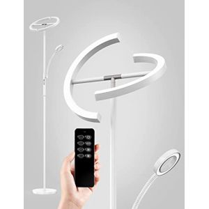 Anten Mars | Lampadaire sur Pied Salon 20W,Blanc Lampadaire LED Variable Avec 7W Liseuse, 3 Températures de Couleur Moderne, Lampe sur Pied pour Salon, Chambre, Bureau (H.C.L, neuf)