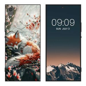 WUACYEAMING Noir Coque pour Sony Xperia XA1, Haute Qualit&eacute; TPU Silicone Mince Souple Antichoc Bumper avec Le Renard Motif Dessin Mat Case (WUACYEAMING, neuf)