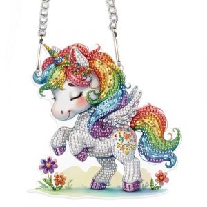 JISHSHAY Diamond Painting Pendentif Licorne Diamant Painting Suspension Broderie Diamant Carillon à Vent Puzzle Adulte Suspendu Bricolage Adulte Guirlande Point de Croix Hanging Fenêtre Décoration (PUTIBUTUI-EU, neuf)
