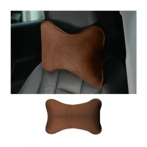 JNNJ Coussin Nuque Pour Siège Voiture, Coussin D'appui-Tête Pour L'appui-Tête Du Siège De La Voiture Fabriqué En Coton, Oreiller De Voiture Pour Siège Conducteur Avec Sangle Réglable(Marron) (KJHmaoyi, neuf)