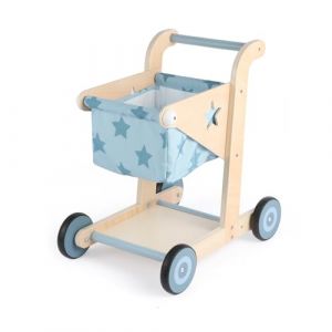 Asweets 2En1 Trotteur en Bois pour Bébé, Poussette pour Poupée, Chariot de Courses pour Garçons et Filles, Jouet d'Apprentissage Assis-Debout pour Tout-Petits (Bleu) (ASWEETS, neuf)
