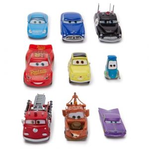 Disney Store Official Ensemble de Figurines Cars (Pixar), 9 Jouets Comprenant Flash McQueen, Martin, Sally, Ramone, Red, Sheriff, Doc, Luigi et Guido, à partir de 3 Ans (Disney Store FR, neuf)