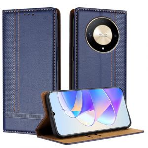 Mo-Beauty Coque pour Huawei Honor X9B / Honor Magic6 Lite 5G, Etui pour Honor Magic6 Lite 5G, Housse avec Fermeture Magn&eacute;tique Porte Cartes 360 Degr&eacute;s Antichoc Protection Stand Fonction - Bleu (Yellow & Valley, neuf)