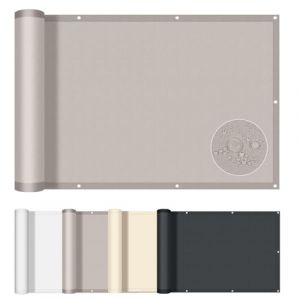 AXT SHADE Brise Vue Balcon 90x600cm Imperméable Cache Vue Balcon Protection UV Opaque Résistant aux Contre Vent avec Trous pour Exterieur Terrasse-Taupe (Vanilla Home, neuf)